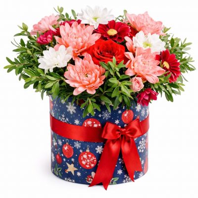 Цветы в коробке «Карусель цветов»
